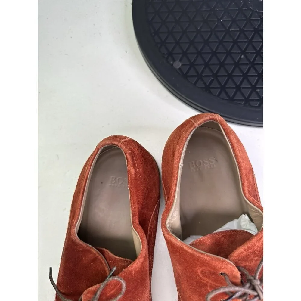 Hugo Boss Oxford Derby Wingtip Suede Shoe Size 7 Orange